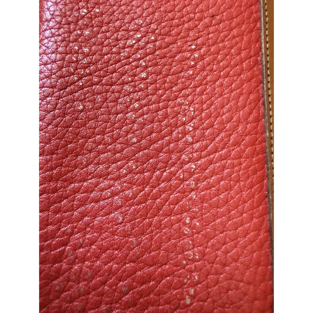 Lot 2 Designer Eyeglass Cases Burberry Nova Check + Dooney Bourke Red Leather